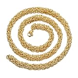 Daesar Gold Kette 66CM Herren ohne Anhänger, Königskette 6MM Edelstahl Halskette Hip Hop...