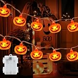 Dalugo Halloween Lichterkette, 3M 20LED Halloween Kürbis Lichterketten Batterie Außen mit 6h...