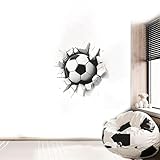 3D Fussball Wandtatto,FußBall Wandtattoo,29 × 29 cm,Kinderzimmerdekoration für...