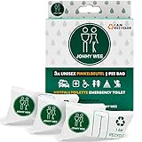 Jonhy Wee Pinkelbeutel Urinbeutel für Unterwegs 600ml 3 Stück - Notfall Toilette WC für Frauen,...