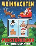 Weihnachten Fensterbilder für Kreidemarker: Window Color Vorlagen für Kinder | Fensterdeko für...