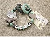 kleinerStorch® Baby Motorik Greifring personalisiert mit Namen | VIELE FARBEN | Holz Mädchen &...