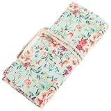 Alipis Leinwand Stifterolle Federmäppchen Fächer Pencil Case Small Tragbar Organizer für Stifte...