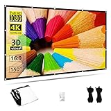 Beamer Leinwand 150 Zoll, TOWOND 16:9 HD projektor leinwand Faltbare und tragbare Anti-Falten...