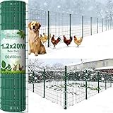 Amagabeli 1.2M X 20M Gartenzaun Zaun PVC-beschichteter Rostfrei 100 x 100mm 2.1 mm Drahtzaun...