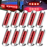 10 Stück Seitenmarkierungsleuchten, rot, LED, DC 12 V-24 V, Positionsanzeige, wasserdicht, mit...