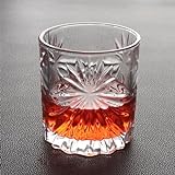 Whiskyglas, 300 ml, ohne Blei, Vintage-Trinkglas mit Geschenkbox, für Whiskey, Bourbon, Wodka,...