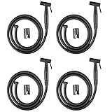 KEALBAUS 4 x Bidet-Spr�hger�t f�r Badezimmer, aus Edelstahl, Hand-Toilettenspr�her, schwarz,...