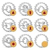Gexinsely Plätzchen Ausstecher Set,9 Stück Linzer Keksausstecher Weihnachten,Mini Ausstechformen...