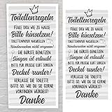 Toilettenregeln Shabby Chic 20x40cm MDFPlankenschild Sprüche Toilette Klo Hygieneregeln Regeln...