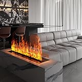 3D Wasserdampf Kamineinsatz mit realistischer Flamme - Dekorativer elektrischer Kamin für...