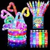 Piucrty 12 Stück Mitgebsel Kindergeburtstag 2022 LED Pop Tubes Fidget Toys Knicklichter Armbänder...