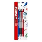 STABILO - Druck-Kugelschreiber - pointball colorful - 3er Pack - ultramarinblau, dunkelgrau, rostrot