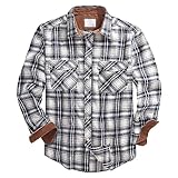 MINYA Herrenhemden aus Flanell, lässig, kariert, Langarm, warm, Bucheron, Regular Fit, Herrenhemd,...
