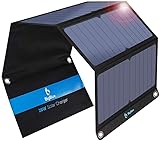 BigBlue 28W tragbar Solar Ladegerät 2-Port USB 4 wasserdichte Solarpanel mit digital Amperemeter...