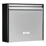 Burg-Wächter Briefkasten Edelstahl mit Namensschild, A4 Einwurf-Format, Verzinktes Stahlgehäuse...