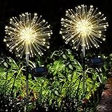 Joycome Gartendeko Solarleuchten für Außen, 2 Stück 120 LED Solarlichter Pusteblume, 8 Modi...