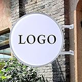 LED Leuchtkasten, Doppelseitig Rund Light Box Leuchtbox Wasserdichte Leuchtschild Leuchtreklame...
