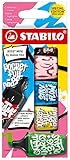 Textmarker & Marker - STABILO BOSS MINI by Snooze One - 5er Pack - pink, blau, gelb, grün & schwarz