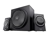 Trust Yuri 2.1 PC Lautsprecher mit Subwoofer, 120W Spitzenleistung, Subwoofer aus Holz mit einem...