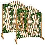 GARDEBRUK® 2er Set Rankgitter Gartenzaun bis 200cm ausziehbar faltbar Garten Balkon Spalier...