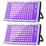 Glostars 100W LED UV Schwarzlicht Strahler, Schwarzlichtlampe, IP66 Wasserdicht, 395-400nm UV...