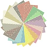 5200 Stück Runde Klebepunkte, 8 mm Aufkleber Bunte Punkte 20 Blatt 20 Farben Selbstklebende Runde...