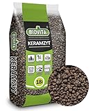 BIOVITA Blähton 18L - Tongranulat zur Drainage - Körnung 4-8 mm - Keramsit - Hydrokultursubstrat -...