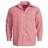 Bongossi-Trade Trachtenhemd für Trachten Lederhosen Freizeit Hemd rot-kariert L