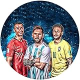 Fondant Tortenbild, Zuckerbild Essbares Foto für Torten, Tortenaufleger Ø 20cm - Fussball Fußball...