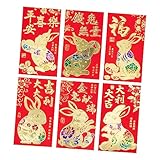 Parliky 30 Stück 6 Jahr des roten Umschlags des Kaninchens Hochzeitsdekorationen für die Zeremonie...