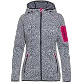 CMP - Damen-Knit-Tech-Jacke mit fester Kapuze, Titan-Weiß-Fuchsia, D38