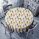 ScottDecor Tischdecke, rund, bedruckt, Motiv: Eiscreme, skandinavisches Design, Cartoon-Zapfen mit...