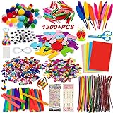 Bastelset Kinder, 1300+PCS Withosent DIY Basteln Bastelkoffer, Bastelzubehör Bastelmaterial...