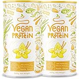 Vegan Protein - VANILLE - Pflanzliches Proteinpulver aus gesprossten Reis, Erbsen, Sojabohnen,...