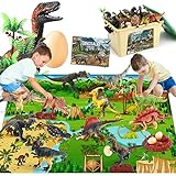 FRUSE Dinosaurier Spielzeug mit 145x98cm Aktivität Spielmatte,12 Stück Realistisches Dino Figuren...