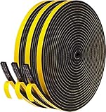 fowong 15m Dichtungsband für Türen Fenster 6mm(B) x3mm(D) Selbstklebendes Schaumstoffband...