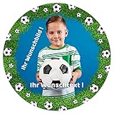 J&M DECO Personalisiert Tortenaufleger PREMIUM Fußballfeld Fußball Fussball Motiv Essbare...