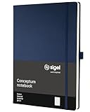 Sigel CO646 Notizbuch A4 kariert blau, Hardcover, 194 nummerierte Seiten, nachhaltiges Papier, mit...