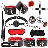 ZeeKoug 12 StüCk Set Rotes Leder Yoga Training ZubehöR, GrößEnverstellbar, Vielfalt An Stilen,...