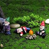 NIWWIN Betrunkener Gartenzwerge 4 Stück,Garden GNOME Elf Statue, White Beard Dwarf,Lagerfeuer...