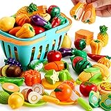 JOYIN 68 Pcs Schneiden Spielen Lebensmittel Spielzeug für Kleinkinder Küche, gefälschte...