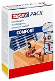 tesa 6400 Packband Handabroller COMFORT - Hochwertiger, robuster Abroller für Paketbänder -...