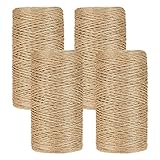 Jewan 400m Jute-Schnur,100% Natur Juteschnur Kordel, 1mm Deko Paketschnur Naturfaser Jutegarn,...