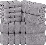 Utopia Towels - 8er-Pack Handtuch-Set mit Aufhängeschlaufe aus 97% Baumwolle, saugfähig und...