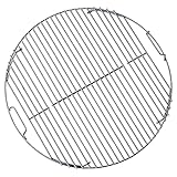 FLAMMBURO Grillrost rund Ø 47/44 cm - Aus verchromtem Stahl, Stabstärke 4 mm, Grill-Aufsatz, Rost,...