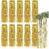 com-four® 10x Lametta - Goldfarbene Lametta Girlande für Weihnachten - Christbaumschmuck für den...