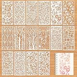 16 Stück Kunststoff Schablonen Set, 22 X 10 Cm Schablonen Textilgestaltung Abstrakte...