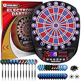 WIN.MAX Elektronische Dartscheibe Soft Tip Dartscheibe Set LED Displays 3 Languges mit 12...