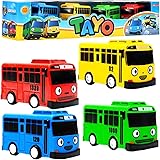 4PCS Bus Spielzeug,Bus Modell,Big Pull Back Spielzeugautos,Kreatives Spielzeugauto Für Jungen Und...